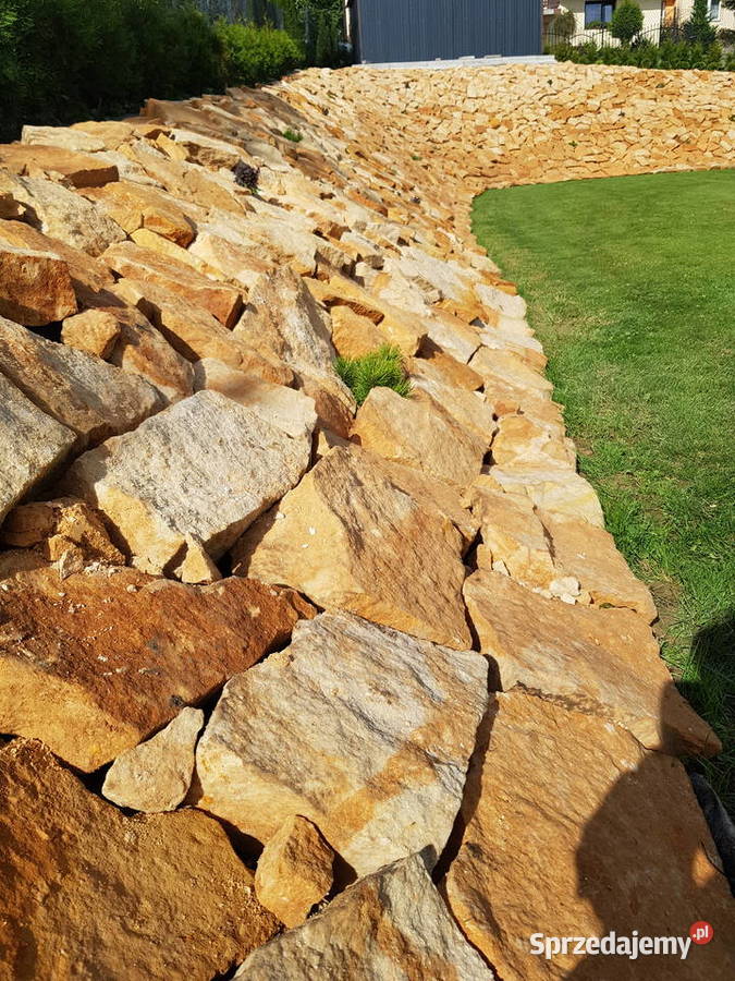 Płaski naturalny kamień murowy do ogrodu na Radomsko sprzedam