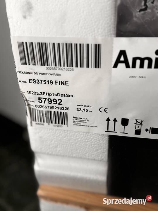 NOWY piekarnik AMICA ES375I9 FINE fabrycznie Szczecin