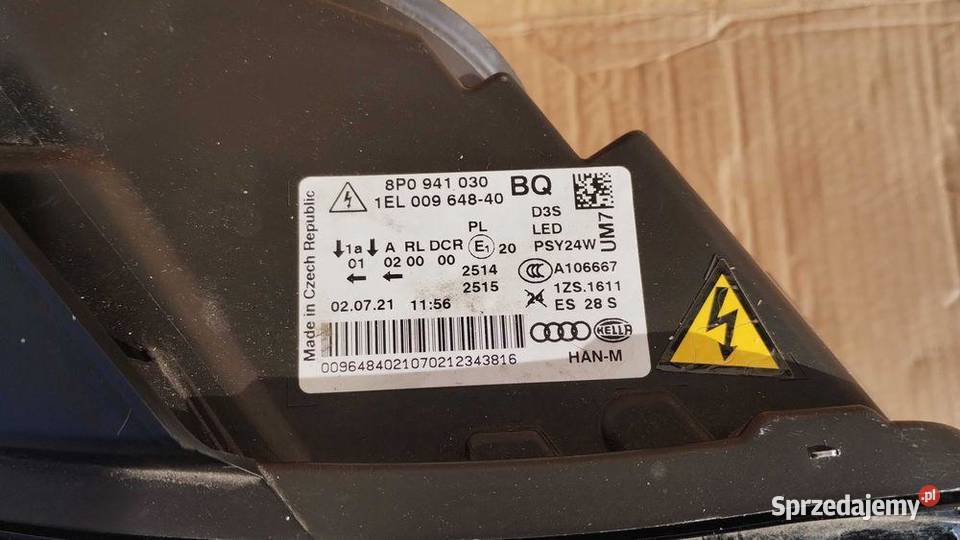 Lampa Przód Prawa Bi Xenon Led Audi A3 8P Lift