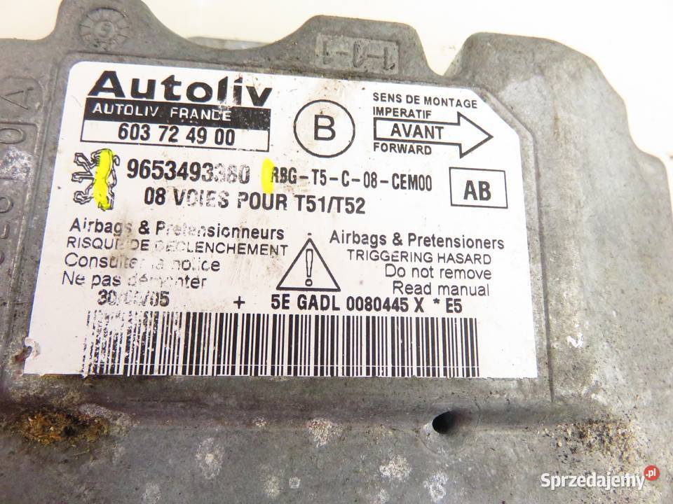 MODUŁ AIRBAG PEUGEOT 307 3AC 9653493380 sprzedam