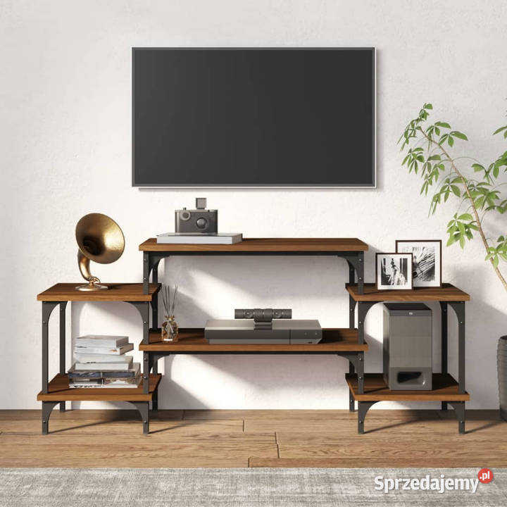 Szafka pod telewizor brązowy dąb 117x35x52