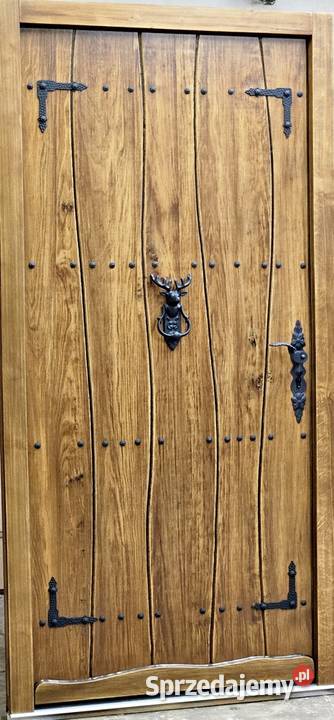 Drzwi DŁUGOSZ drewniane zewnętrzne lewe Drzwi zewnętrzne Bielsko-Biała
