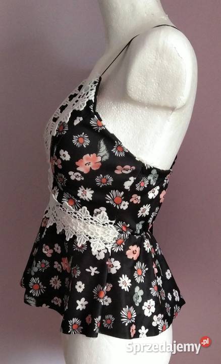 Nowa czarna bluzka letni top na ramiączkach w Krosno