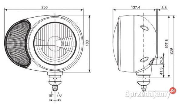 Reflektor okrągły prawy przykręcany 180 mm z małopolskie sprzedam