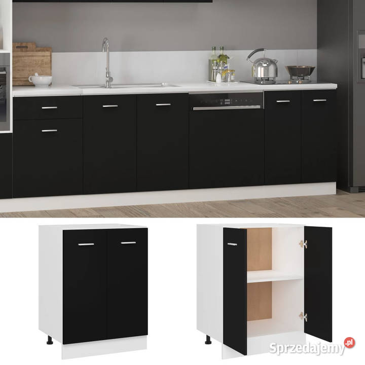 Szafka kuchenna czarna 60x46x815 materiał Kuchenne mazowieckie Warszawa