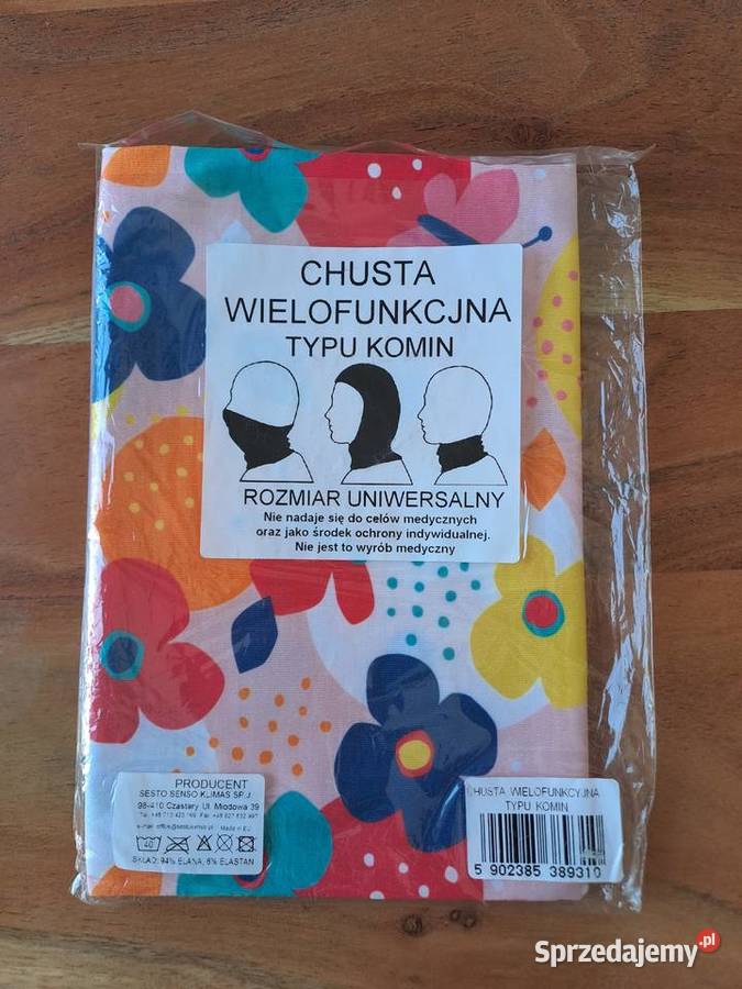 Chusta wielofunkcyjna komin kolorowa kwiaty