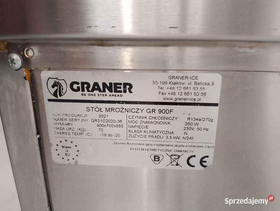 STÓŁ MROŹNICZY 2DRZWIOWY GRANER GR900F Wrocław