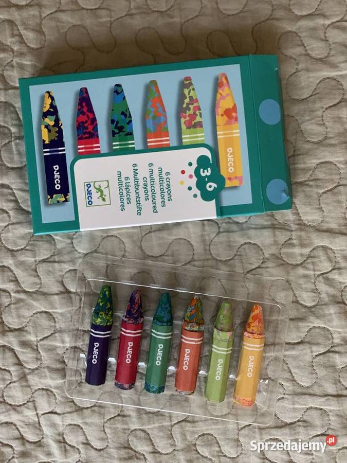 Nowe wielokolorowe kredki woskowe 6 Djeco Warszawa