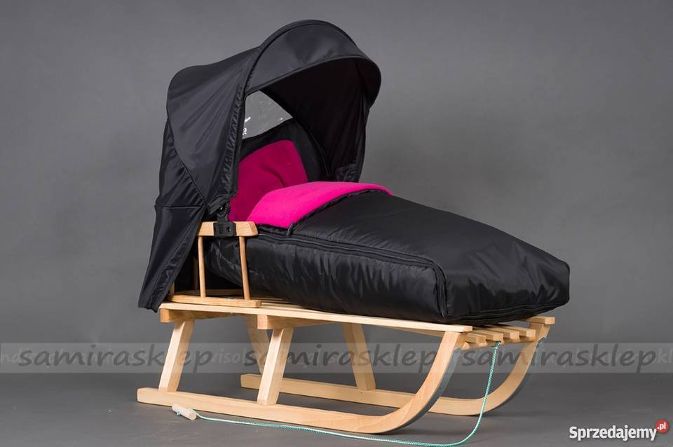 Polskie sanki drewniane z budką i śpiworem Częstochowa