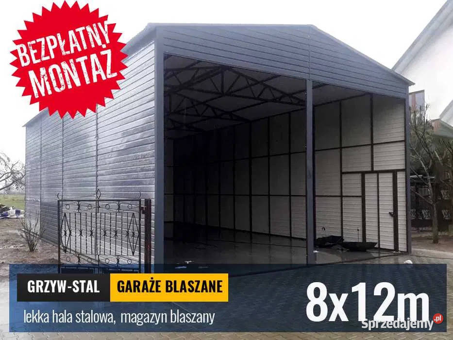 Duży Garaż Blaszany Wiata garażowa Magazyn 349zł/m2