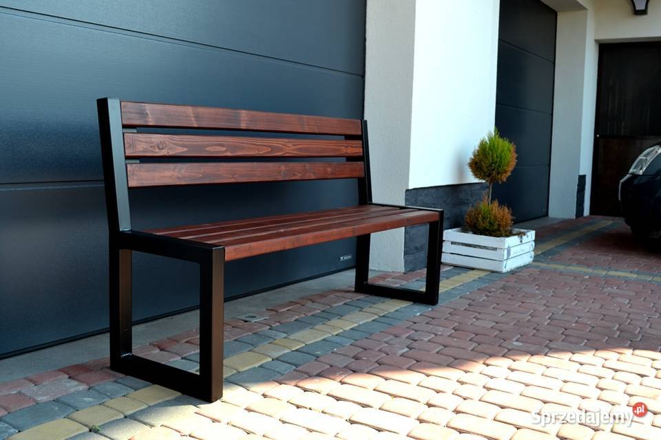 Ławka z oparciem Parkowa Ogrodowa Miejska mazowieckie Nasielsk