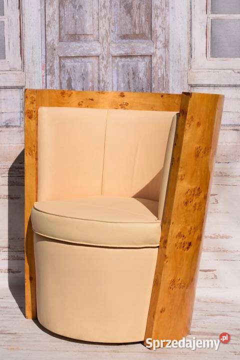 Przepiękny Fotel Art Deco Krzesło Art Deco Skóra małopolskie Kraków