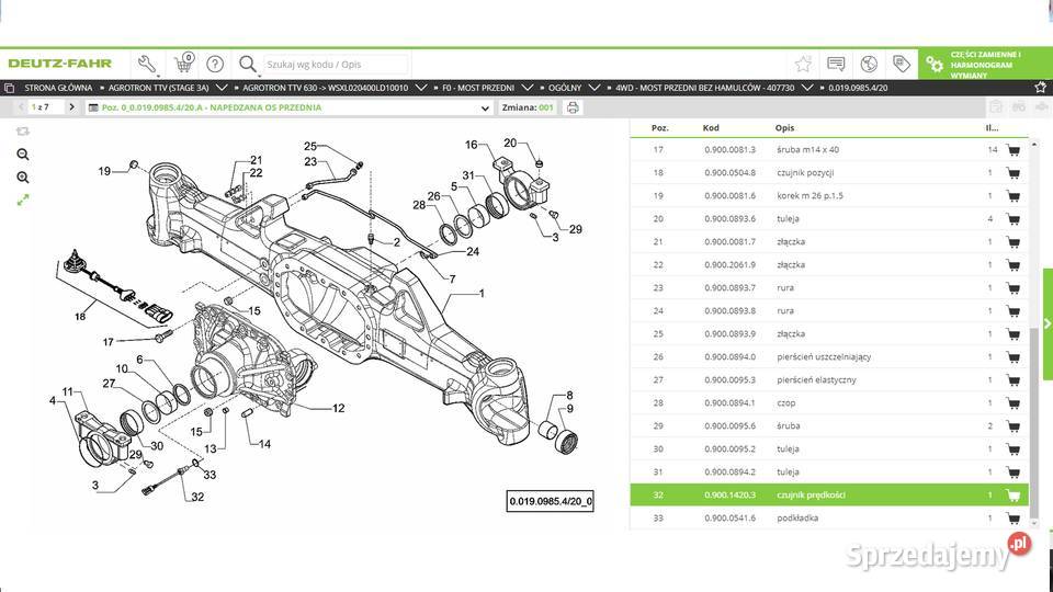 czujnik prędkości DeutzFahr Agrotron R6 Iron