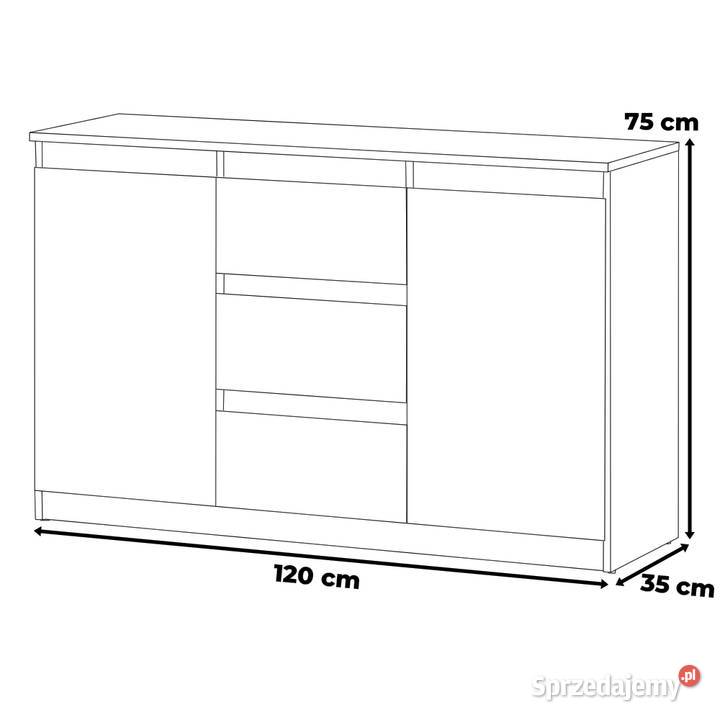 Komoda Nowoczesna 120 3 Szuflady Agnes 75cm warmińsko-mazurskie Elbląg