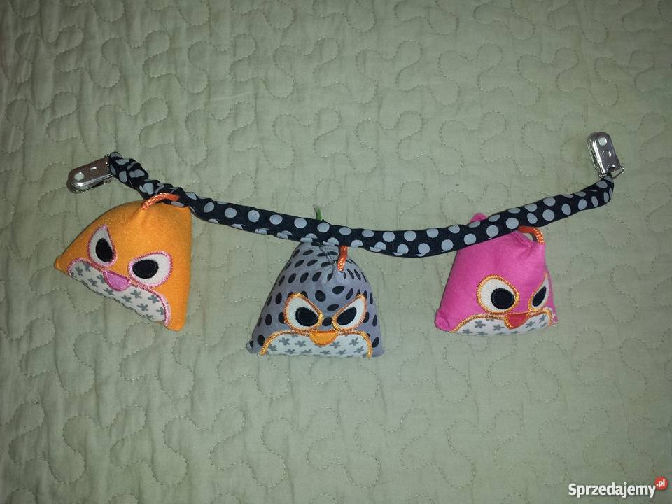 Sensoryczna zawieszka do wózka handmade sowy mazowieckie Warszawa