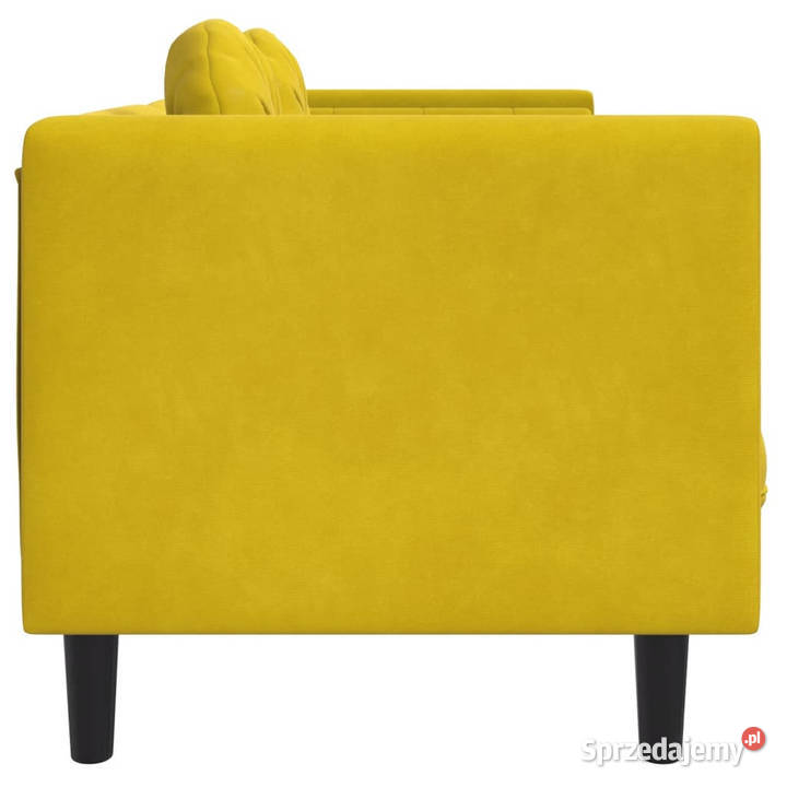 Sofa 2osobowa z poduszkami żółta aksamit Warszawa