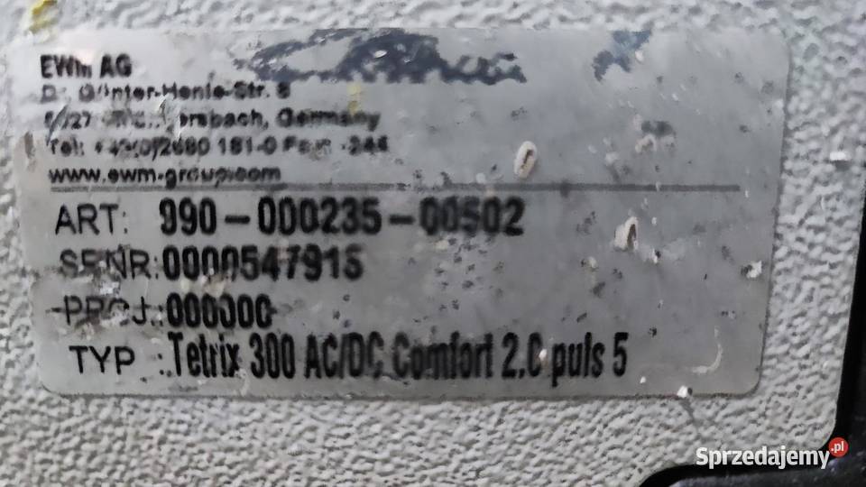 Spawarka EWM Tetrix 300 AC DC Comfort puls 5 Sucha Beskidzka sprzedam