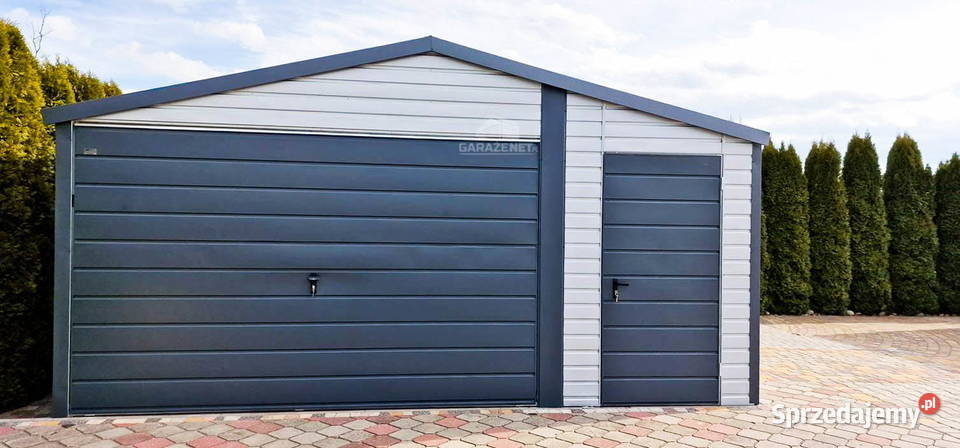 GARAŻ BLASZANY 5m x 6m BRAMA DRZWI OKNO ANTRACYT Łapanów