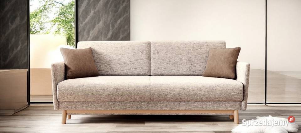 Rozkładana Kanapa Z Funkcją Spania Beżowa wielkopolskie Tarchały Małe