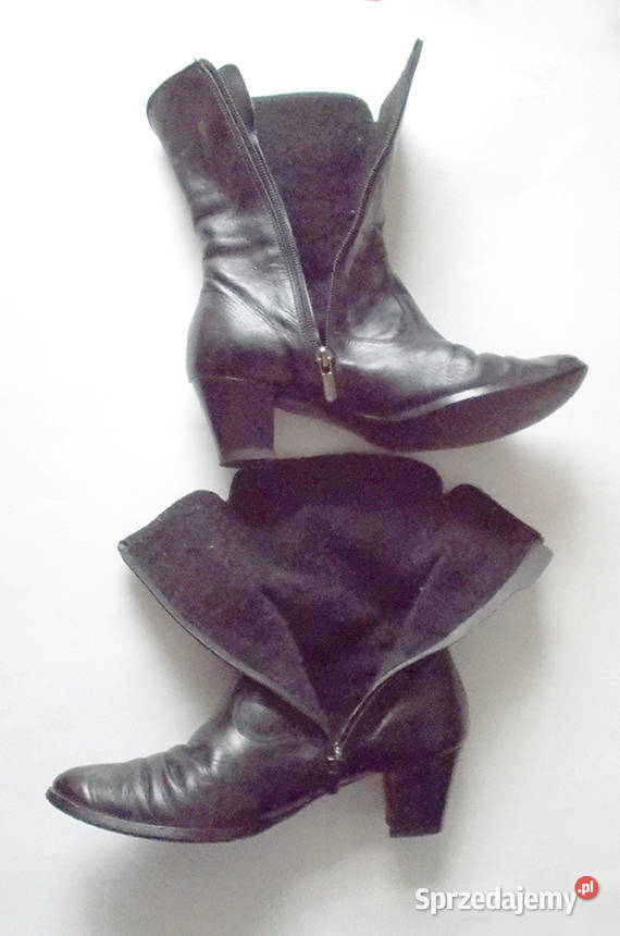 czarne kozaki 38 skórzane buty damskie 38 skóra sprzedam