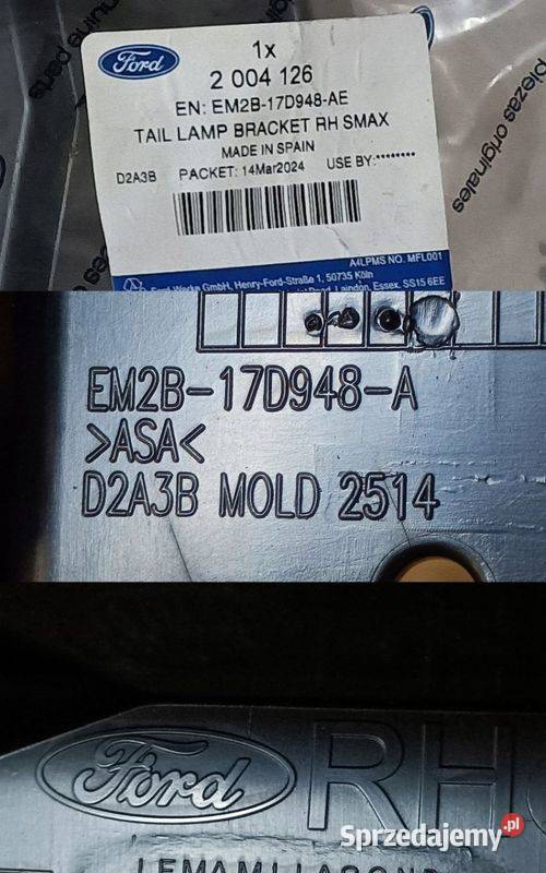 FORD S MK2 ŚLIZG MOCOWANIE ZDERZAKA PRAWY TYŁ Pleszew