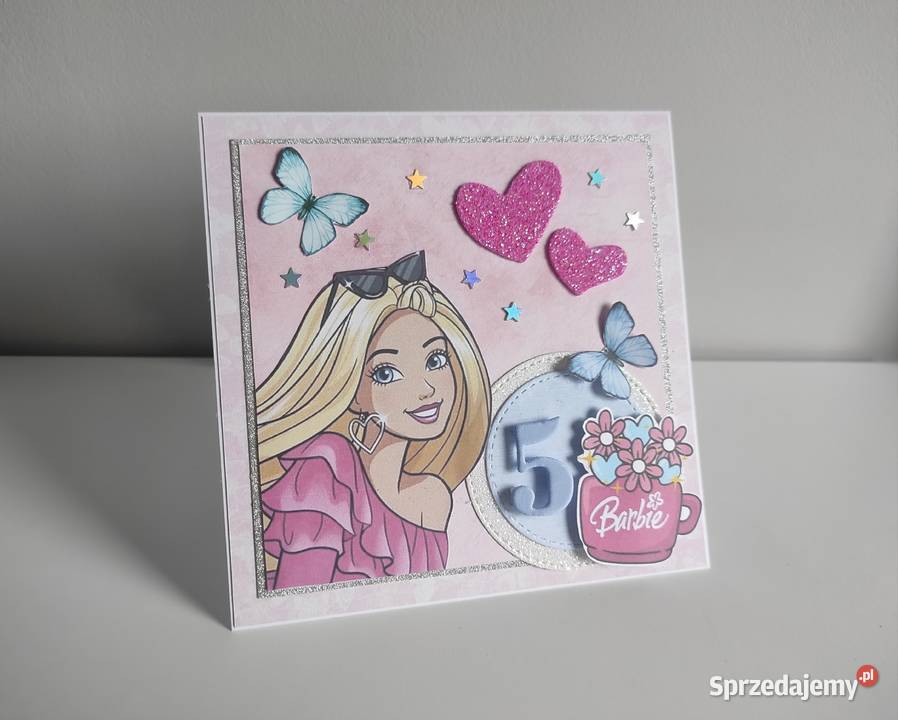 Kartka urodzinowa ręcznie robiona Barbie Łódź sprzedam