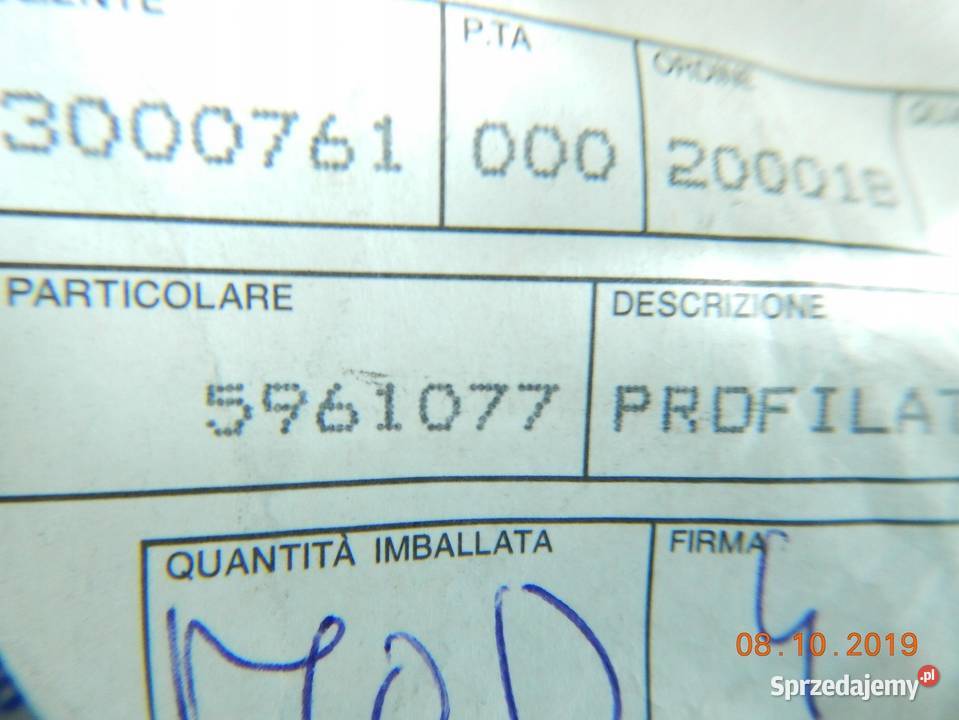 LISTWA KSZTAŁTOWNIK DRZWI TYŁ FIAT DUCATO 90 ASO osobowe