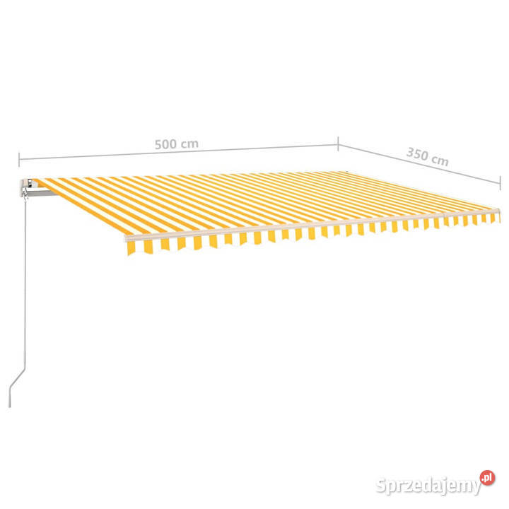 Ręcznie zwijana markiza z LED 5x35 m żółtobiała Warszawa