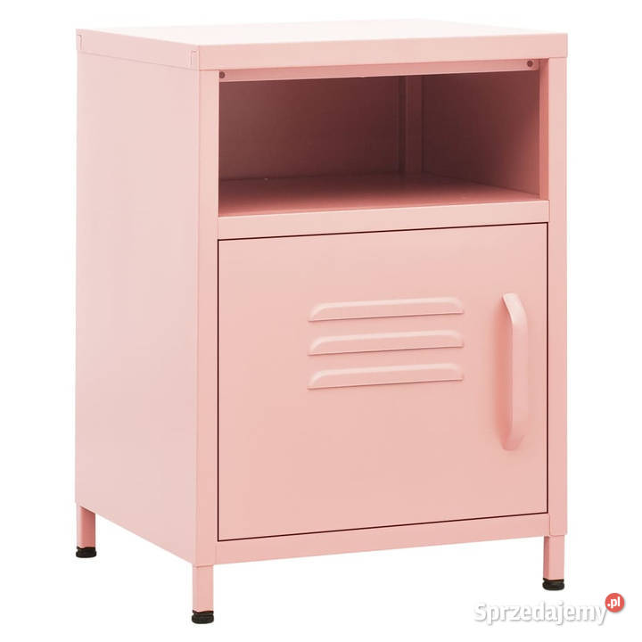 Szafka nocna różowa 35x35x51 stalowa WM336220