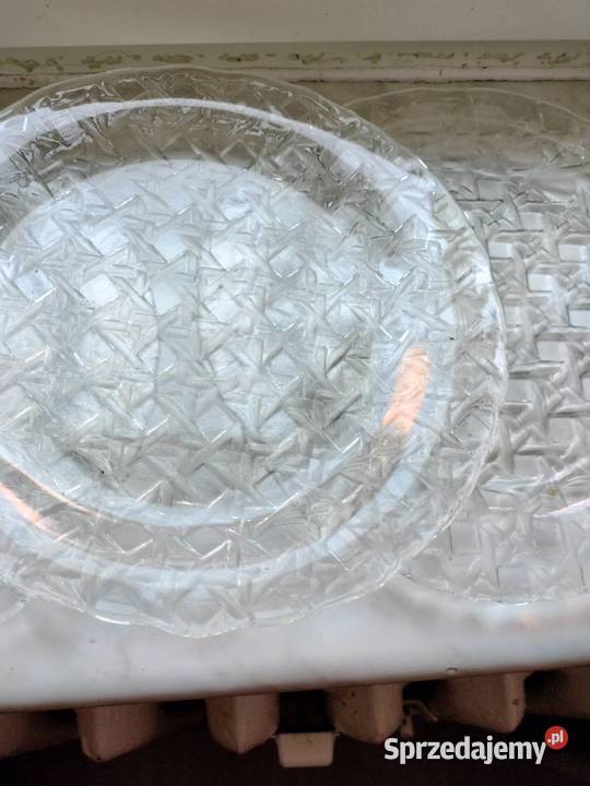 Zestaw 3 talerzy kratka plecionka PRL