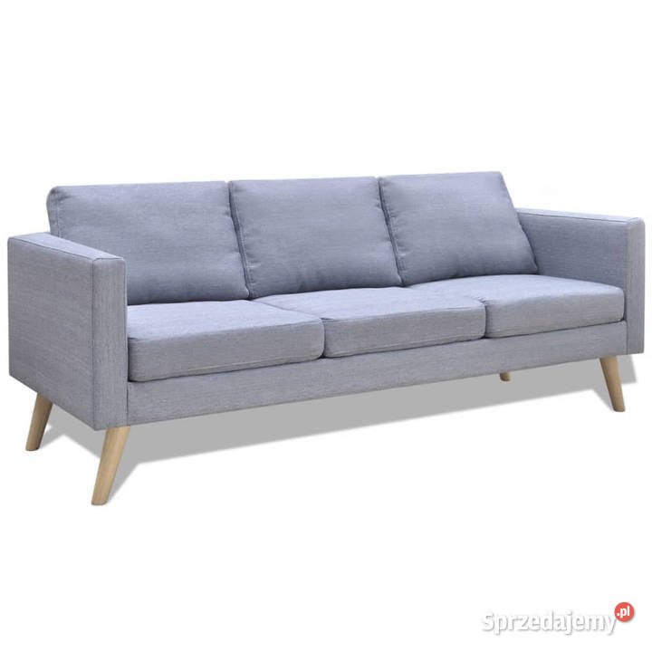 Sofa 3osobowa materiałowa jasnoszara WM242219 mazowieckie