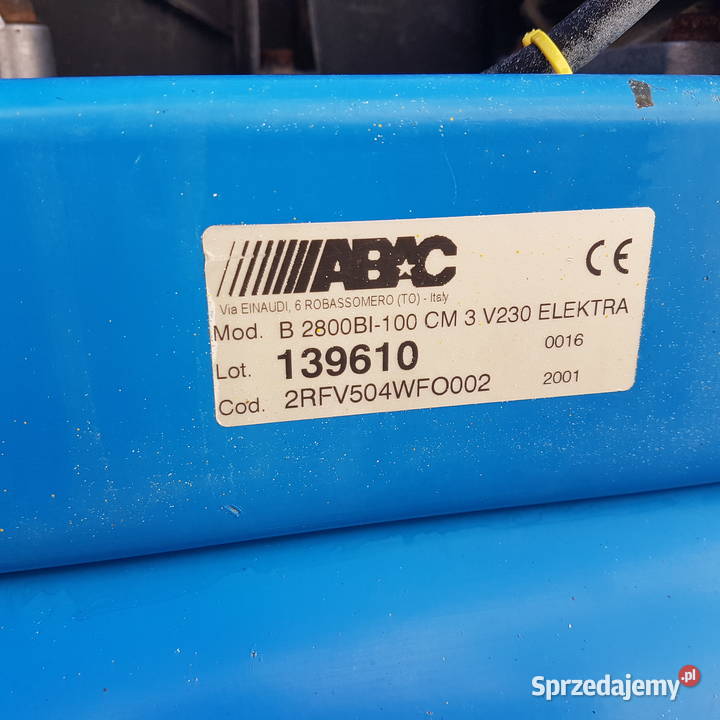 kompresor Sprężarka tłokowa 230v 8bar 100l Wiązowna