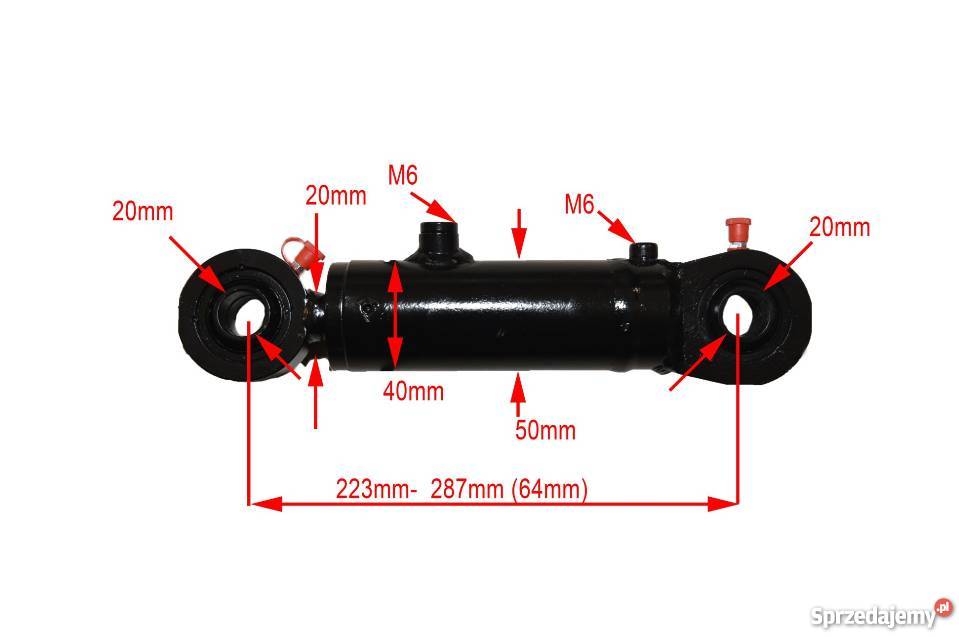 SIŁOWNIK HYDRAULICZNY CYLINDER TŁOK SKOK 64 2STR Solec Kujawski