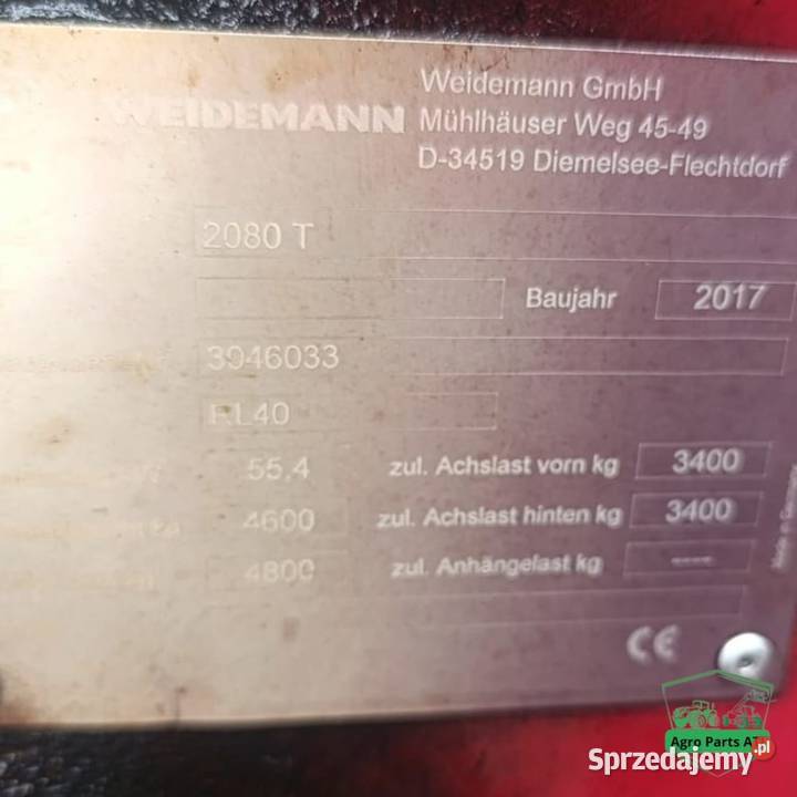Weidemann 2080T 2017r PartsCzęści Ciechanowiec sprzedam