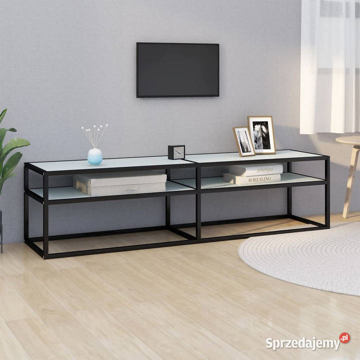 Szafka pod TV biały marmur 160x40x405 szkło Warszawa