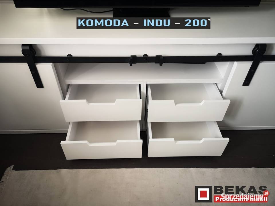 Śliczna Biała Komoda 200 INDU z Suwanymi 200cm Włocławek