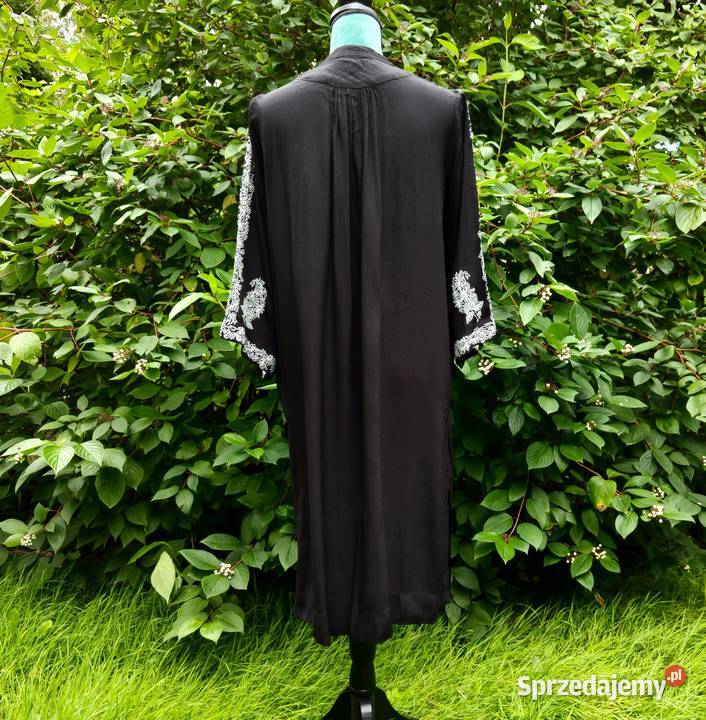 Nowa tunika indyjska S 36 M 38 boho bohemian czarny Bluzki i koszule