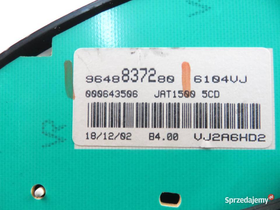 LICZNIK PEUGEOT 206 20 HDI 90 RHY 9648837280 sprzedam