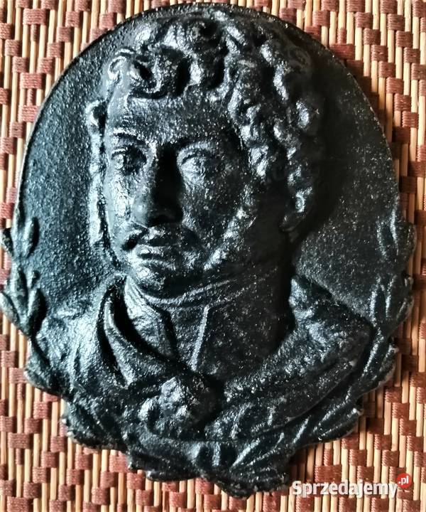 Plakieta żeliwna Książę Józef Poniatowski łódzkie Łódź