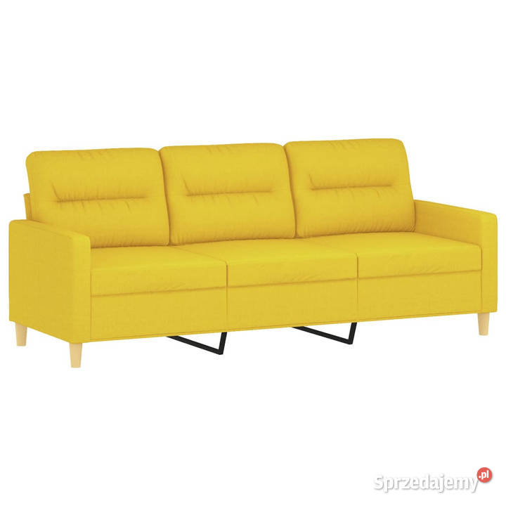 3osobowa sofa z poduszkami jasnożółta 180 Sofy i kanapy