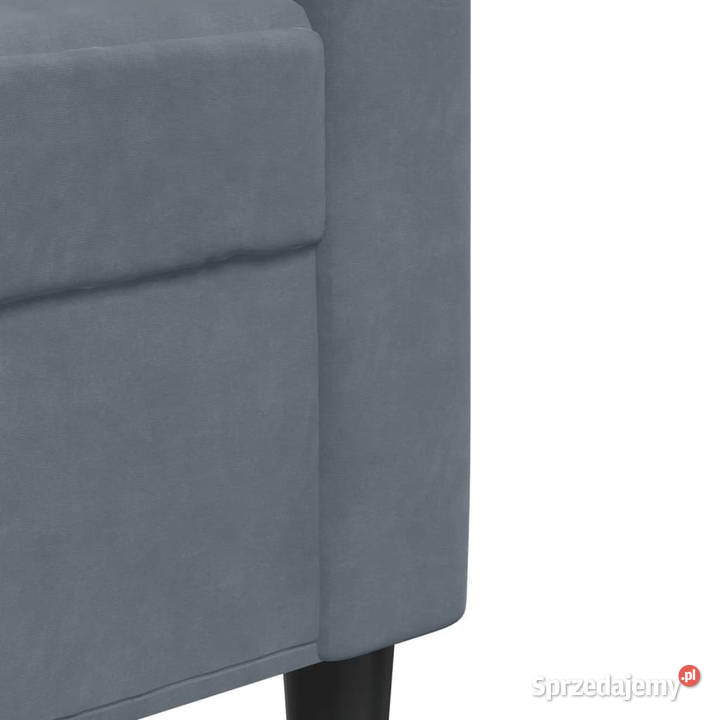 Sofa 3osobowa ciemnoszara 210 obita aksamitem