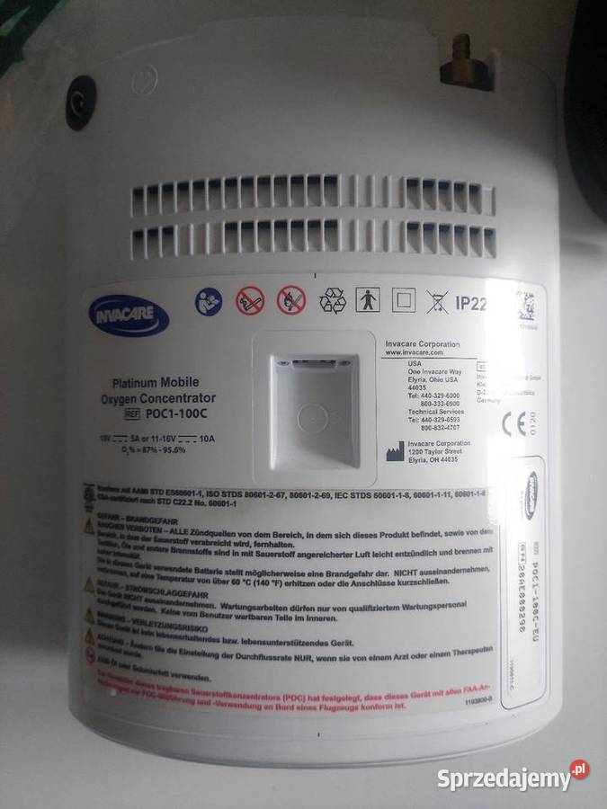 Przenośny koncentrator tlenu Invacare Platinum Krzepice