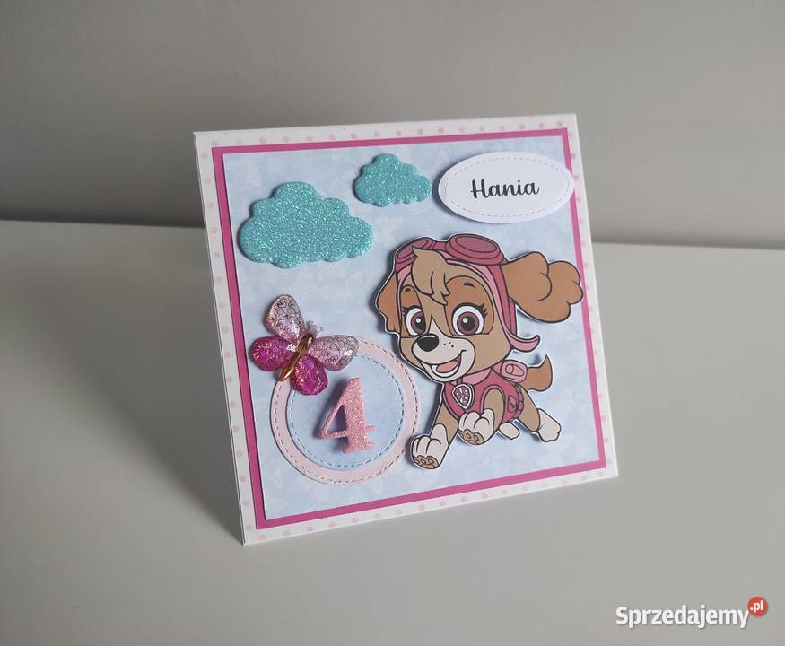 Kartka urodzinowa ręcznie robiona Psi Patrol Łódź