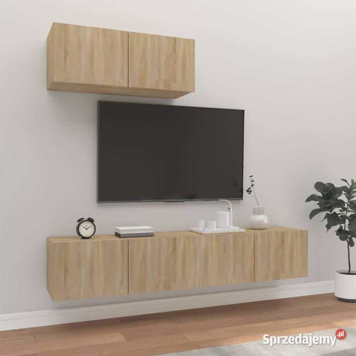 Zestaw 3szafek telewizyjnych dąb sonoma
