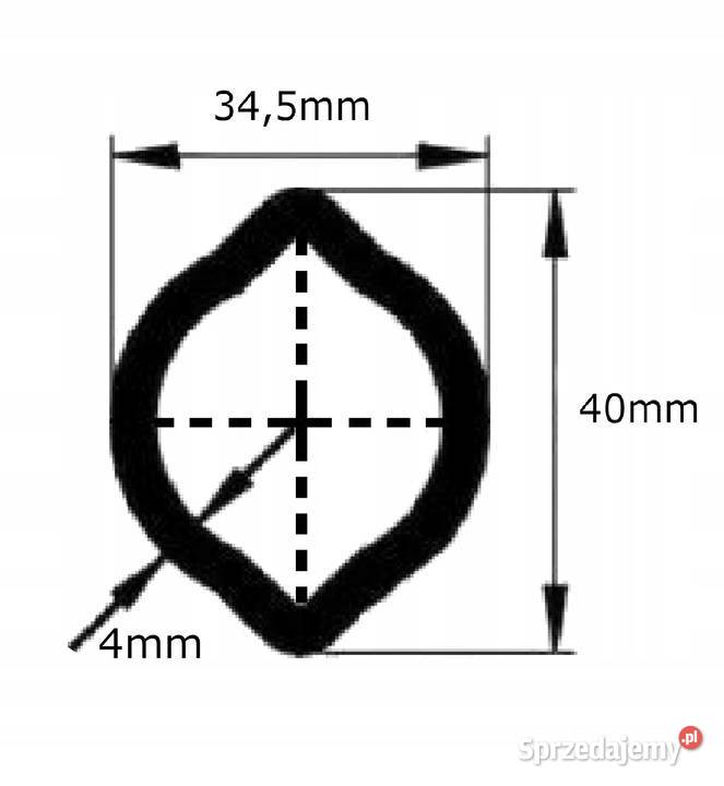 Rura wału WOM profilowana cytryna 345x40x4mm 1m Do maszyn uprawowych Kamionna