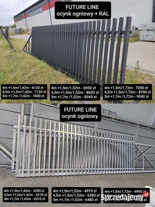 Brama przesuwna palisada pion 6m PREMIUM CLASSIC Lubartów