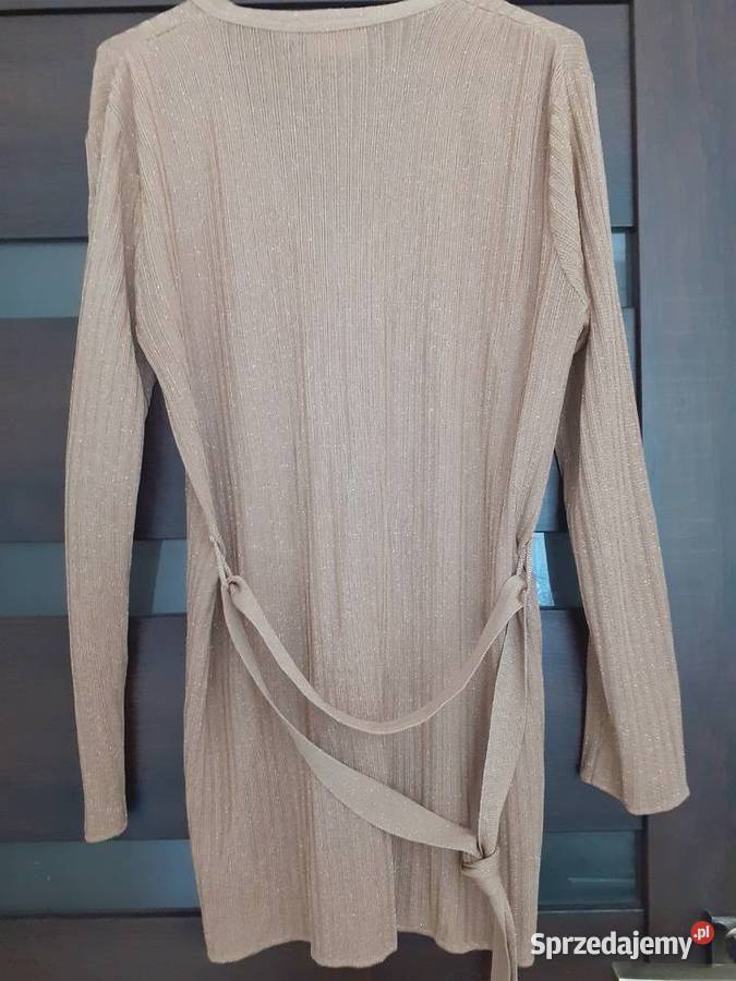 sweter złoty rozpinany długi L żółty/złoty pomorskie