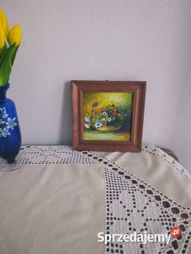 Obraz olejny miniatura wielkość w ramie 185 185 Olsztyn