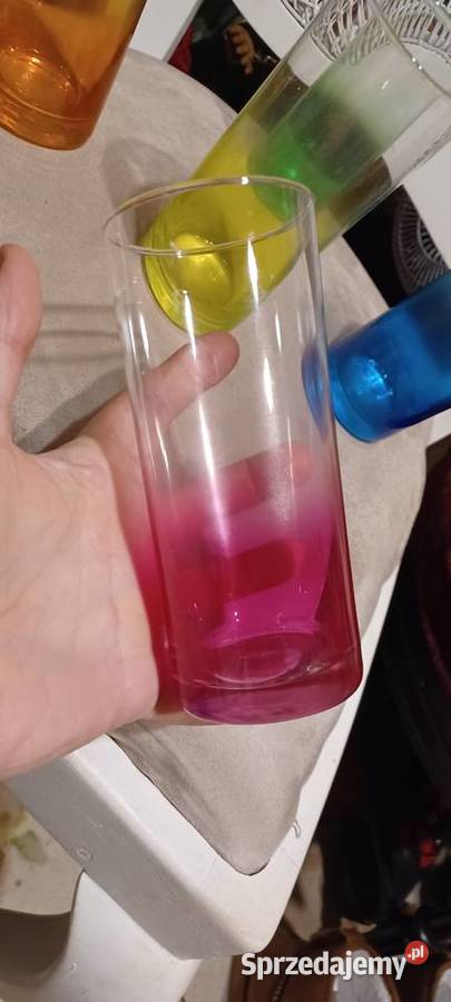 szklanki z lat 8090 tych szkło z efektem