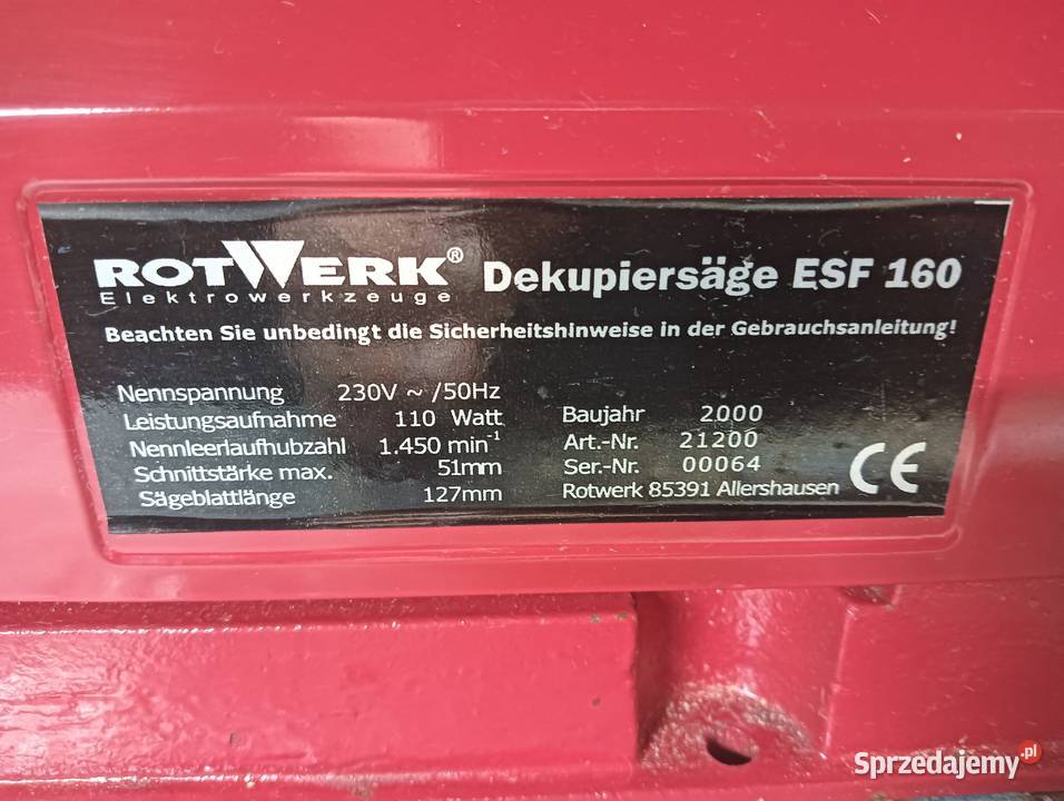 Piła włosowa RotWerk 110W 230V pilarka piłka Wałbrzych